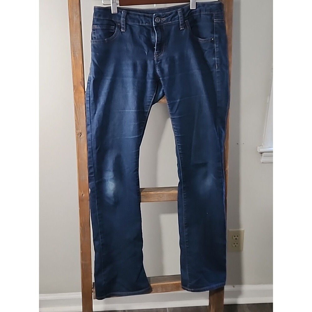 Simply Vera Vera Wang Womens Dark Wash Straight Leg Stretch Denim Jeans Indigo